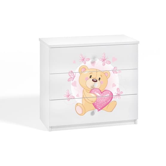 Byrå - Babydreams Vit - Bear With Butterflies
