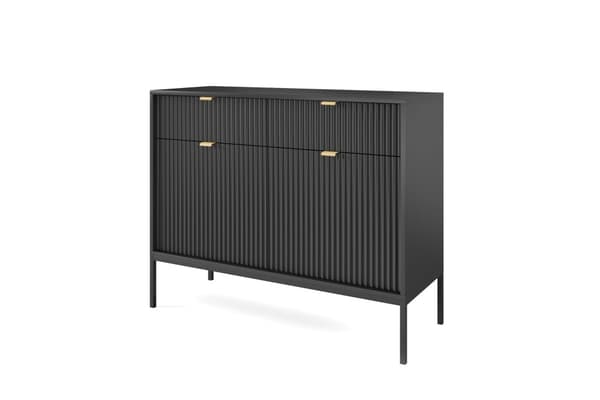 3xEliving Lav LAMELLI kommode i moderne stil, længde 104 cm