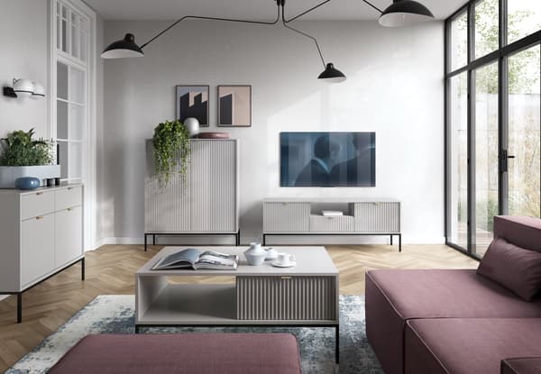 3xEliving Lav LAMELLI kommode i moderne stil, længde 104 cm