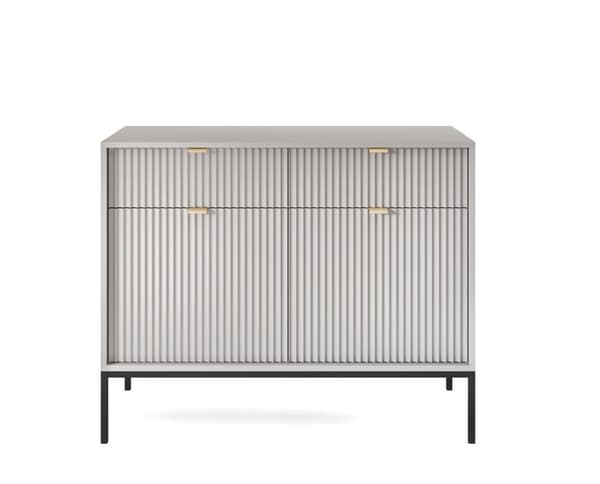 3xEliving Lav LAMELLI kommode i moderne stil, længde 104 cm