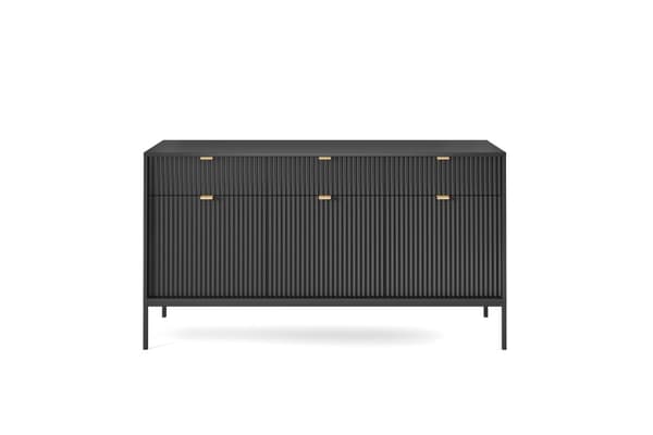 3xEliving LAMELLI kommode i moderne stil, længde 154 cm