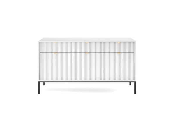 3xEliving LAMELLI lipasto moderniin tyyliin, pituus 154 cm Valkoinen