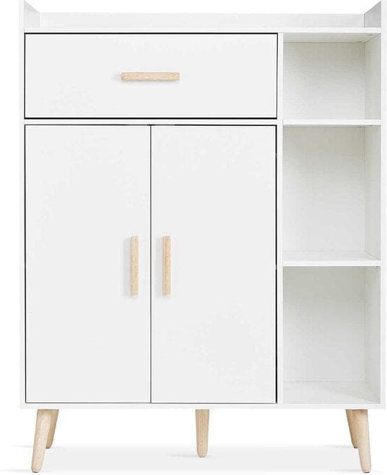 Sideboard - Sideboard Cabinet - Arrangör - Load Cabinet - Scandinavian - Load Cabinet Bedroom - Archive Cabinet Office - 82 x 30 x 91 cm - White/Oak