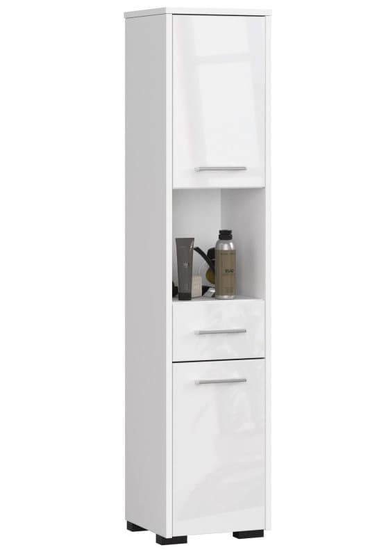 3xEliving Koralia FinD2SZ1W1 kylpyhuoneen kaappi kahdella kaapilla ja laatikolla, D: H: 140 cm, L: 30 cm, S: 30 cm