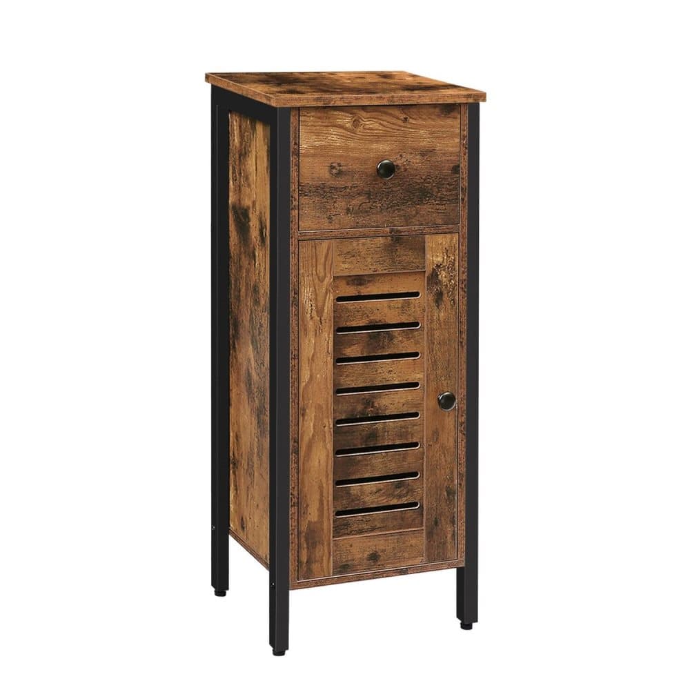 Hem sängbord förvaring industriell design vintage brun