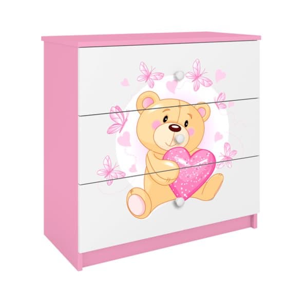 Byrå - Babydreams Rosa - Bear With Butterflies