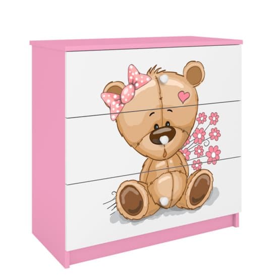 Byrå - Babydreams Rosa - Bear With Flowers