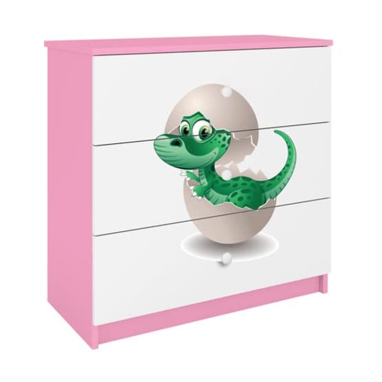 Byrå - Babydreams Rosa - Dinosaur