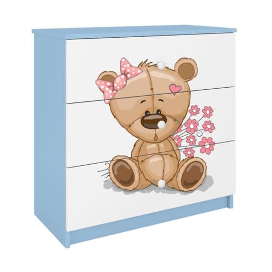 Byrå - Babydreams Blå - Bear With Flowers