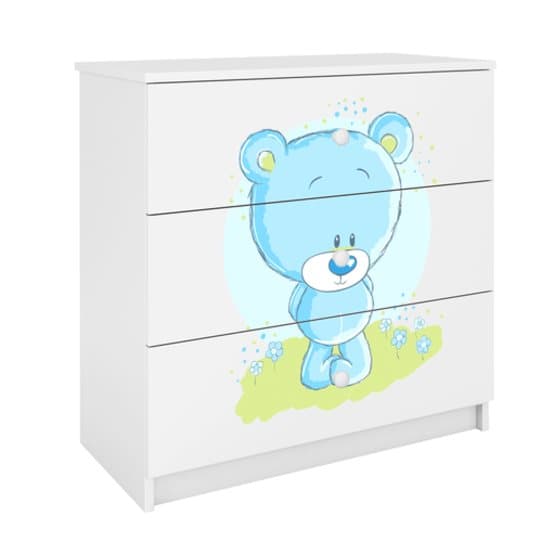 Byrå - Babydreams Vit/Blå - Bear