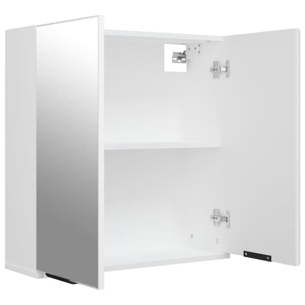 vidaXL Speilskap til baderom hvit 64x20x67 cm