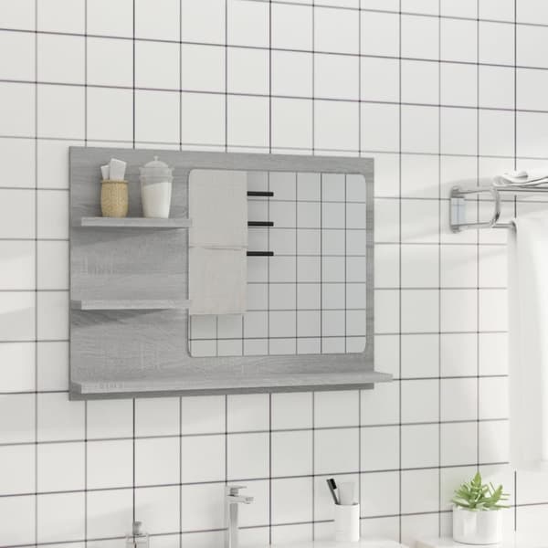 vidaXL Badespeil grå sonoma 60x10,5x45 cm konstruert tre