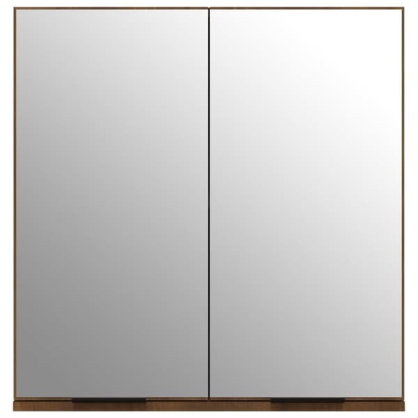 vidaXL Speilskap til baderom brun eik 64x20x67 cm