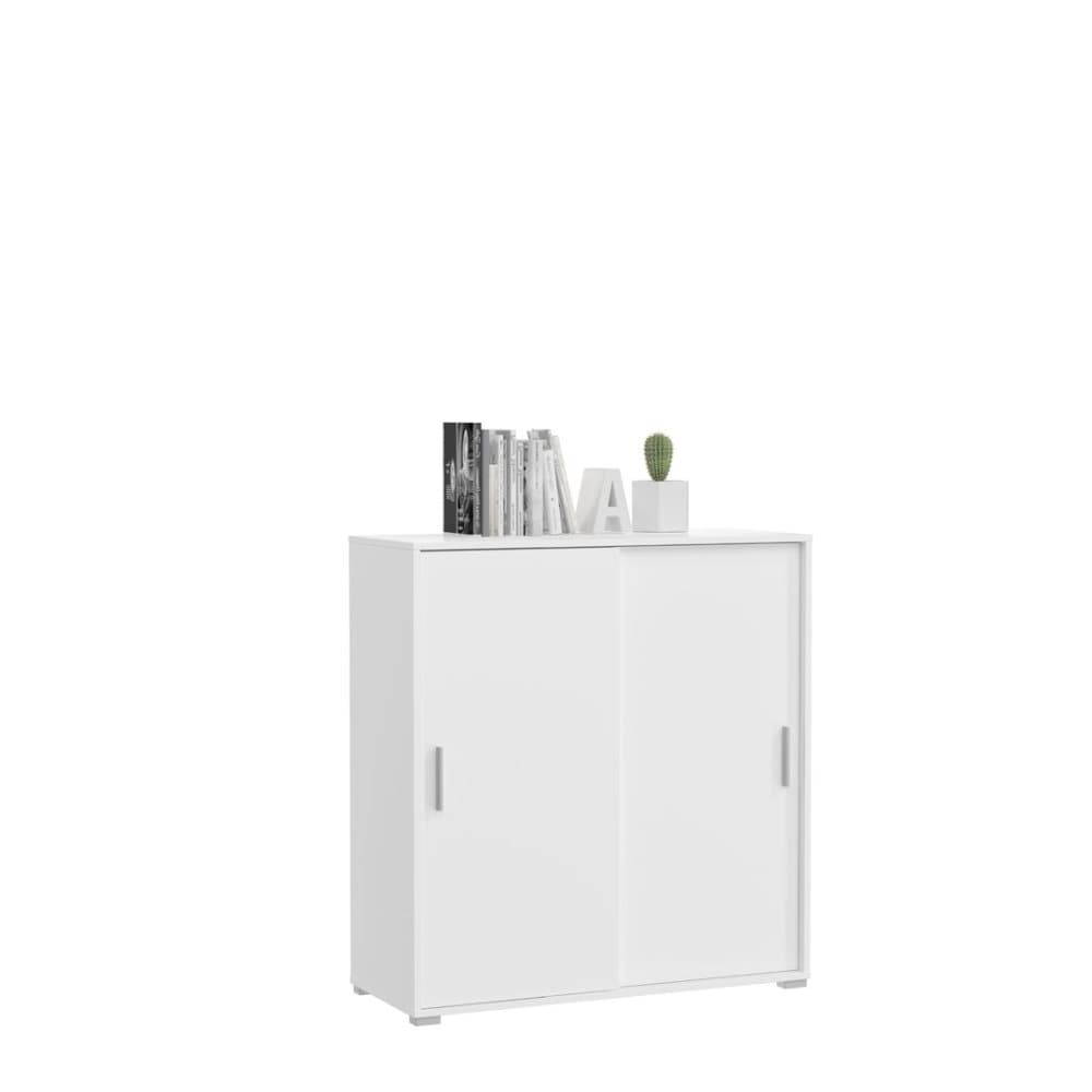 Mover kontorsskåp med 2 skjutdörrar 100x107x40 cm vit.