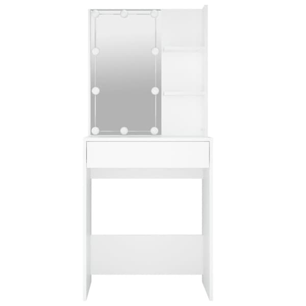 vidaXL Peilipöytä LED-valoilla valkoinen 60x40x140 cm