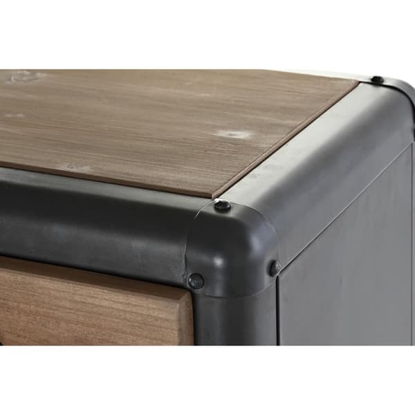 Byrå DKD Home Decor Brun Svart Metall Gran Loft 114 x 42 x 96 cm