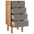 Miniatyrbillede 4 af 7: vidaXL kommode OTTA 45x39x90 cm massivt fyrretræ brun og grå
