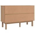 Miniatyrbillede 6 af 9: vidaXL kommode OTTA 111x43x73,5 cm massivt fyrretræ brun og hvid