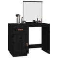 Miniatyrbillede 4 af 11: vidaXL makeupbord 95x50x134 cm massivt fyrretræ sort