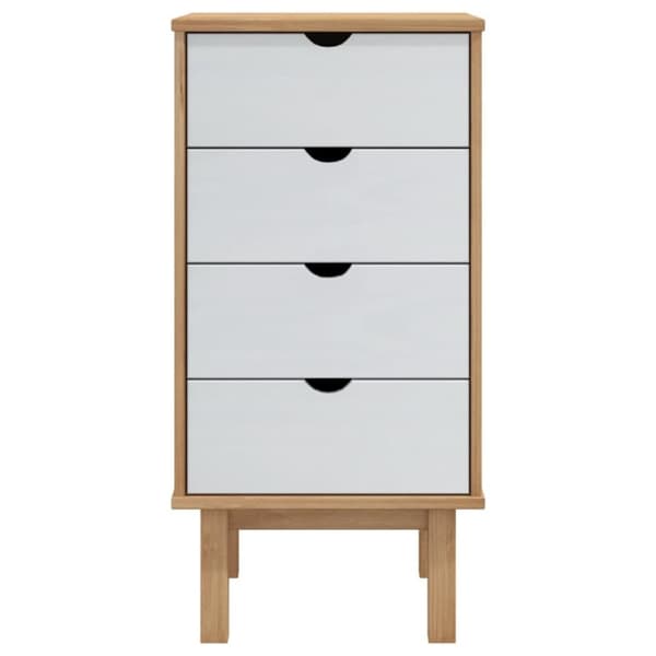 vidaXL Kommode OTTA brun og hvit 45x39x90 cm heltre furu