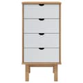 Miniatyrbilde 3 av 7: vidaXL Kommode OTTA brun og hvit 45x39x90 cm heltre furu