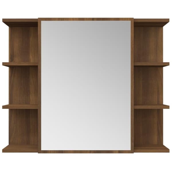 vidaXL Spegelskåp för badrum Brun ek 80x20,5x64 cm konstruerat trä