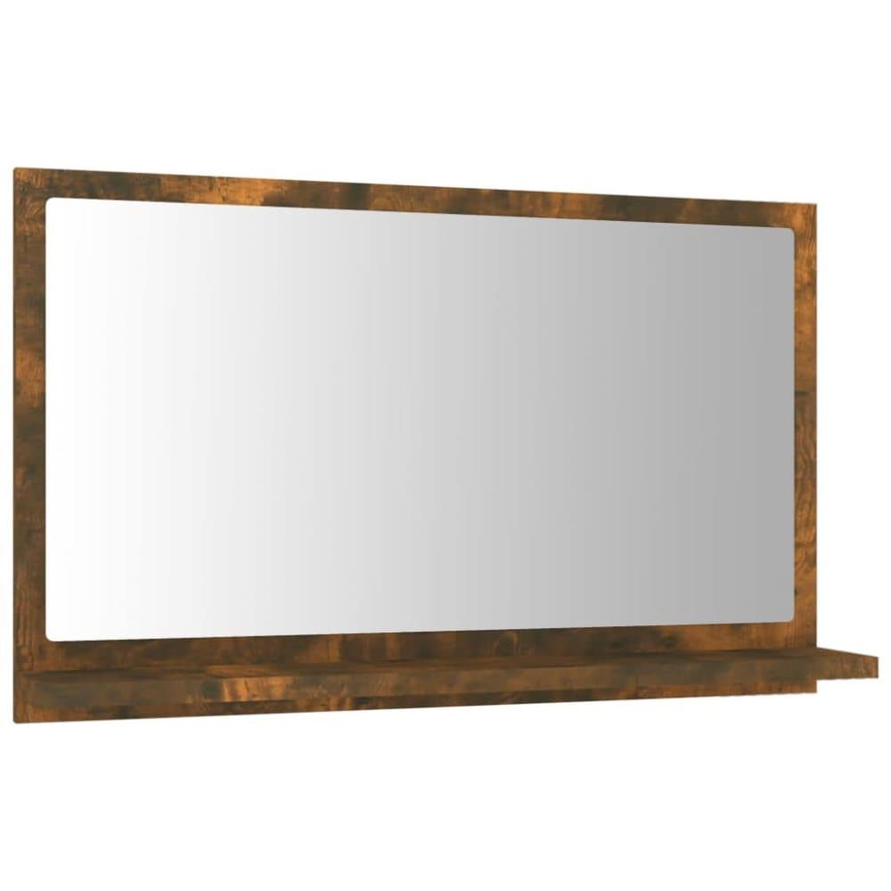 vidaXL Badrumsspegel rökfärgad ek 60x10,5x37 cm konstruerat trä