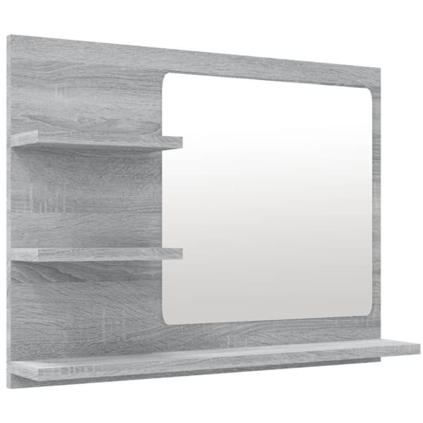 vidaXL badeværelsesspejl 60x10,5x45 cm konstrueret træ grå sonoma-eg
