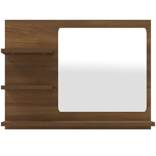 vidaXL badeværelsesspejl 60x10,5x45 cm konstrueret træ brun egetræ