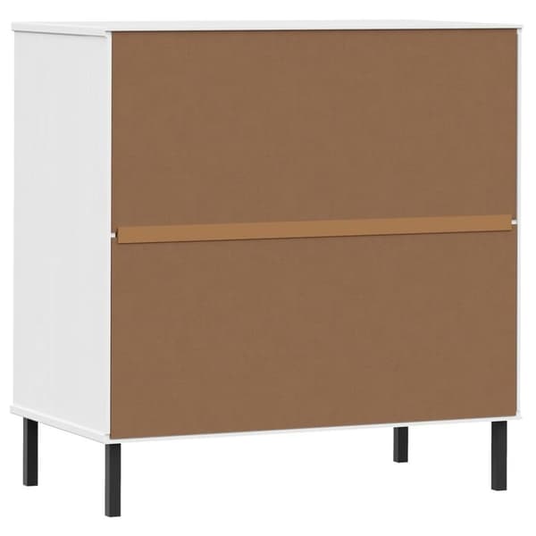 vidaXL Byrå med 3 lådor vit OSLO 77x40x79,5 cm massivt trä