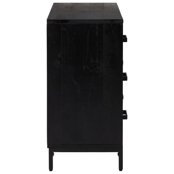 vidaXL Kommode svart 75x35x70 cm heltre furu
