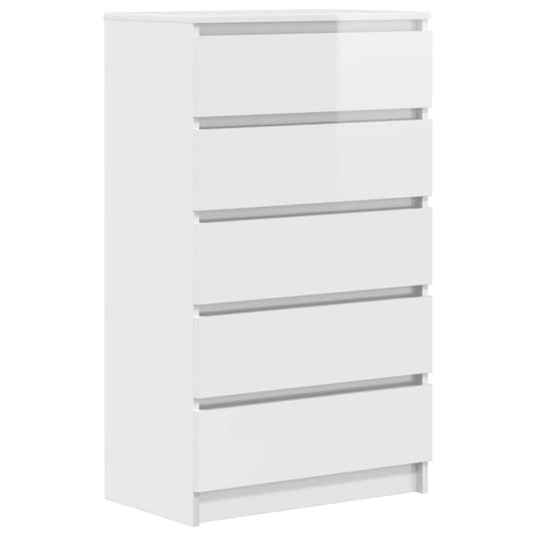 vidaXL skuffeskab 60x36x103 cm konstrueret træ hvid højglans