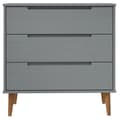 Miniatyrbillede 3 af 9: vidaXL kommode MOLDE 80x40x80 cm massivt fyrretræ grå