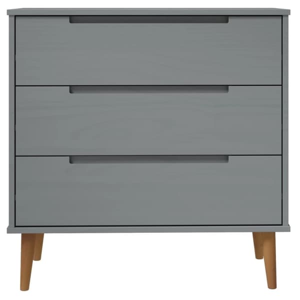 vidaXL kommode MOLDE 80x40x80 cm massivt fyrretræ grå