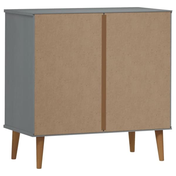 vidaXL kommode MOLDE 80x40x80 cm massivt fyrretræ grå