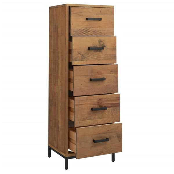 vidaXL kommode 42x35x110 cm massivt fyrretræ