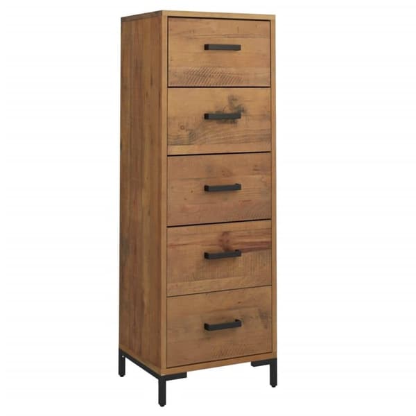 vidaXL kommode 42x35x110 cm massivt fyrretræ