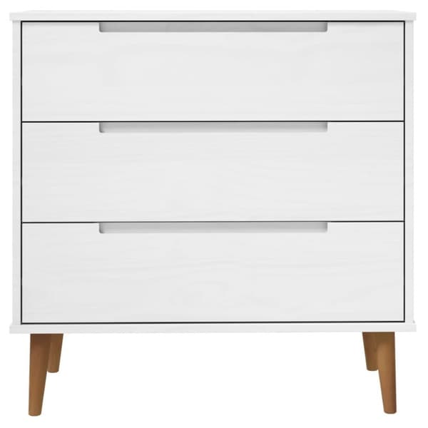 vidaXL kommode MOLDE 80x40x80 cm massivt fyrretræ hvid