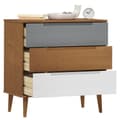 Miniatyrbillede 3 af 11: vidaXL kommode MOLDE 80x40x80 cm massivt fyrretræ brun