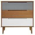 Miniatyrbillede 4 af 11: vidaXL kommode MOLDE 80x40x80 cm massivt fyrretræ brun