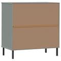 Miniatyrbillede 7 af 11: vidaXL skænk med 3 skuffer OSLO 77x40x79,5 cm massivt træ grå