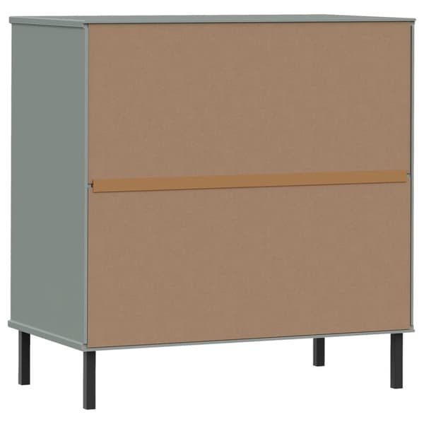 vidaXL skænk med 3 skuffer OSLO 77x40x79,5 cm massivt træ grå