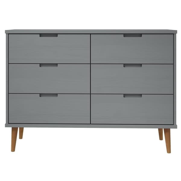vidaXL Byrå grå 113x40x80 cm massivt furuträ