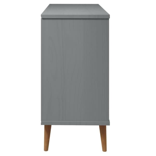 vidaXL Byrå grå 113x40x80 cm massivt furuträ