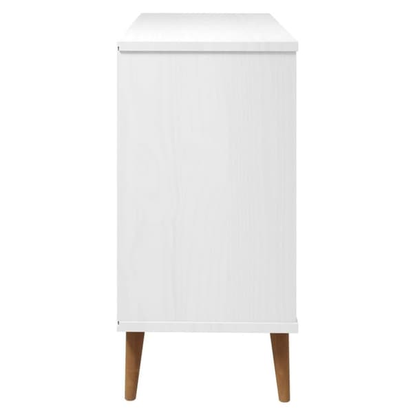 vidaXL Kommode MOLDE hvit 113x40x80 cm heltre furu