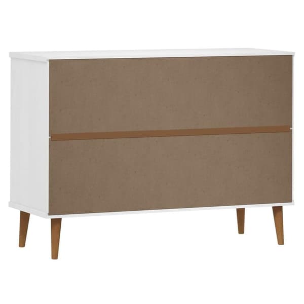 vidaXL Kommode MOLDE hvit 113x40x80 cm heltre furu