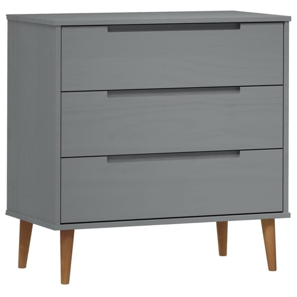 vidaXL Kommode MOLDE grå 80x40x80 cm heltre furu