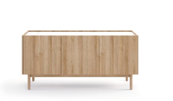 3xEliving Lav kommode Bohemianova 144 cm lang med egefiner og marmorplade - et elegant og stilfuldt møbel