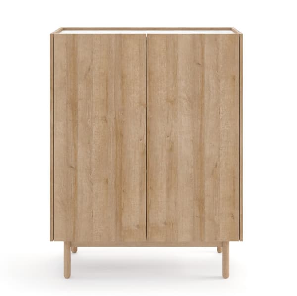 3xEliving Høj kommode Bohemianova 97 cm lang med egefiner og marmorplade - et elegant og stilfuldt møbel