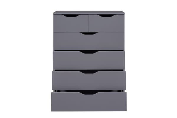 Silenzia kommode 2 små, 4 store skuffer grå.